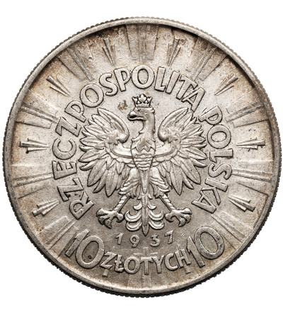 Poland. 10 Zlotys 1937, Józef Piłsudski, Warsaw Mint