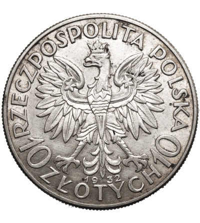 Poland. 10 Zlotys 1932, London - without mint mark, woman`s head