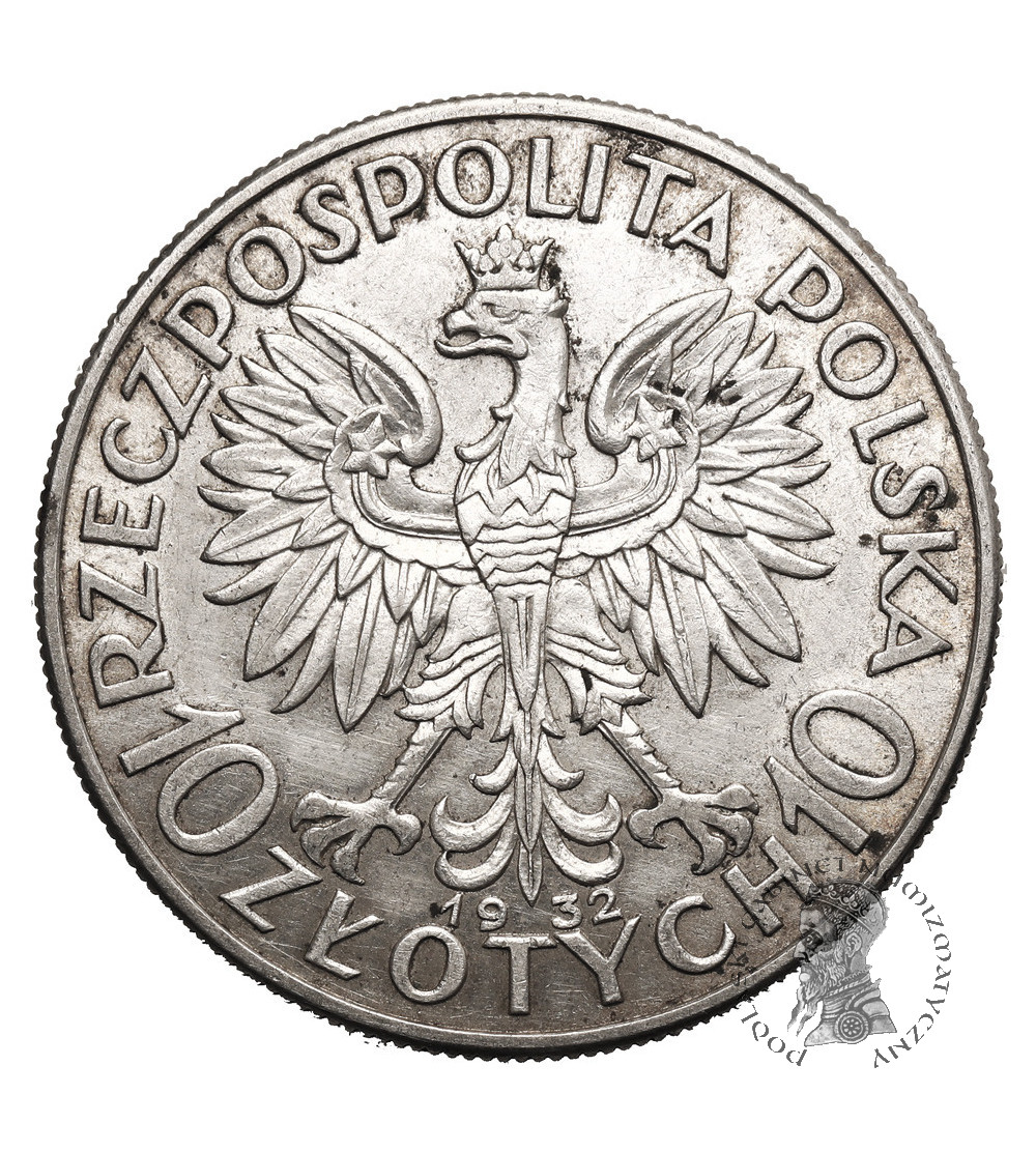 Polska. 10 złotych 1932, Londyn - bez znaku mennicy, głowa kobiety