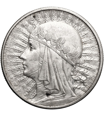 Poland. 10 Zlotys 1932, London - without mint mark, woman`s head