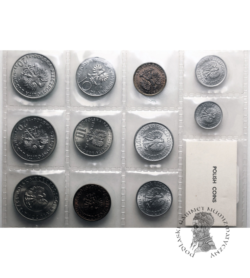 Polska, PRL (1952-1989). Zestaw monet emitowanych w 1976 r., 11 sztuk