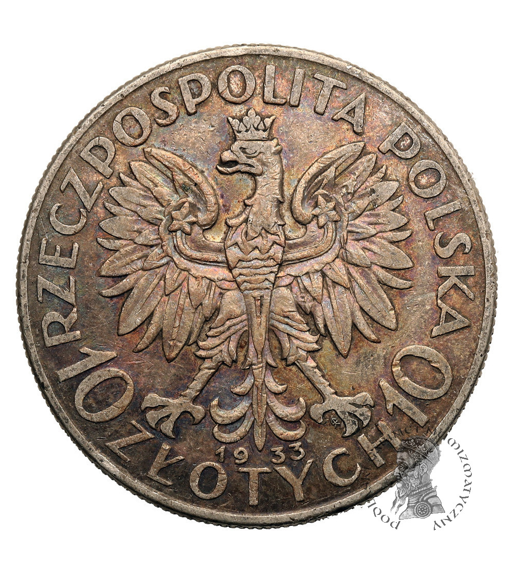 Polska. 10 złotych 1933, głowa kobiety, Warszawa