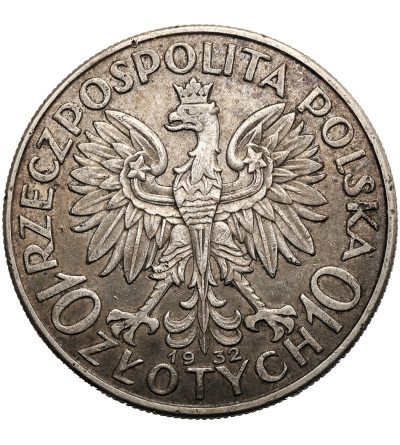 Polska. 10 złotych 1932, Londyn - bez znaku mennicy, głowa kobiety