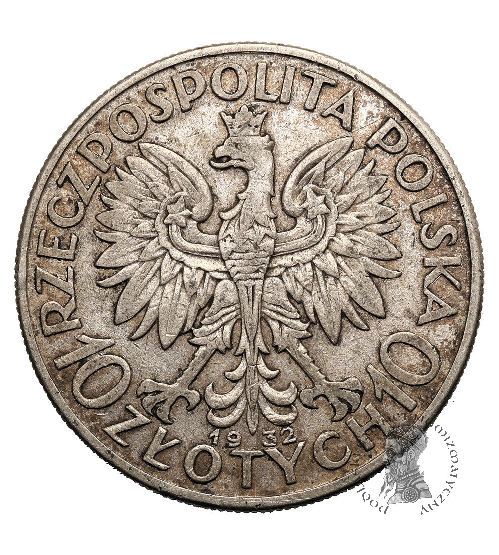Polska. 10 złotych 1932, Londyn - bez znaku mennicy, głowa kobiety
