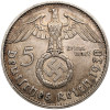 Germany, Third Reich (1933–1945). 5 Mark 1938 G, Karlsruhe, Paul von Hindenburg