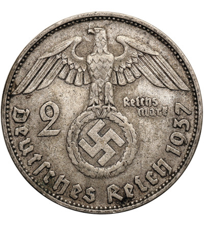 Niemcy, III Rzesza (1933-1945). 2 marki (Reichsmark) 1937 D, Monachium, Paul von Hindenburg
