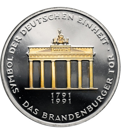 Germany. 10 Mark 1991 A, Berlin, 200th Anniversary of Brandenburg Gate in Berlin - Gold-plated coin