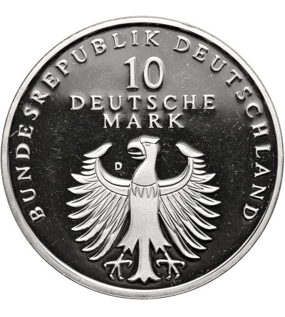 Germany. 10 Mark 1998 D, Munich, 50th anniversary of the introduction of the German Mark - Gold-plated coin
