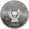 Democratic Republic of the Congo. 10 Franc 2011, Dolphin, Series: Endangered Wildlife Species - Proof