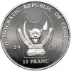 Kongo, Republika Demokratyczna. 10 franków 2010, Leniwiec, Seria: Zagrożone gatunki dzikich zwierząt - Proof