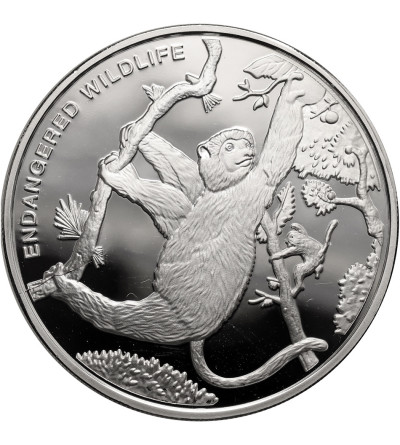 Kongo, Republika Demokratyczna. 10 franków 2010, Leniwiec, Seria: Zagrożone gatunki dzikich zwierząt - Proof