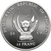 Kongo, Republika Demokratyczna. 10 franków 2010, Hiena, Seria: Zagrożone gatunki dzikich zwierząt - Proof