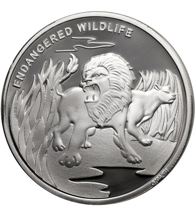Democratic Republic of the Congo. 10 Franc 2007, Lion, Series: Endangered Wildlife Species - Proof