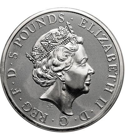 Great Britain, Elizabeth II (1952–2022). 5 Pounds 2018, Black Bull of Clarence, series: The Queen’s Beasts - Ag 2 Oz .9999