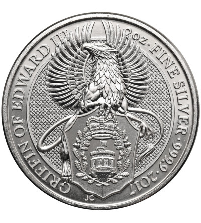 Wielka Brytania, Elżbieta II (1952-2022). 5 funtów 2017, Gryf Edwarda III, seria: Bestie Królowej - Ag 2 Oz .9999