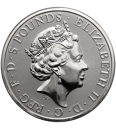 Great Britain, Elizabeth II (1952–2022). 5 Pounds 2022, Lion of England, series: The Queen’s Beasts - Ag 2 Oz .9999