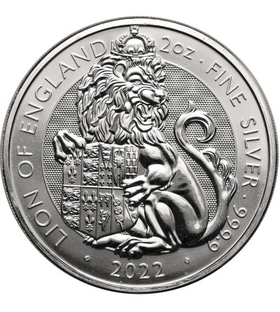 Wielka Brytania, Elżbieta II (1952-2022). 5 funtów 2022, Lew Anglii, seria: Bestie Królowej - Ag 2 Oz .9999