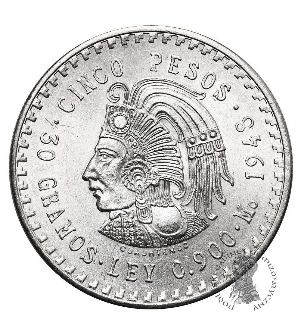 Mexico. 5 Pesos 1948, Cuauhtemoc