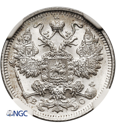 Russia, Nicholas II 1894-1917. 15 Kopeks 1913 СПБ-ВС, St. Petersburg - NGC MS 66
