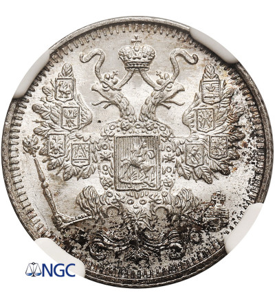Rosja, Mikołaj II 1894-1917. 15 kopiejek 1915 BC, St. Petersburg - NGC MS 67