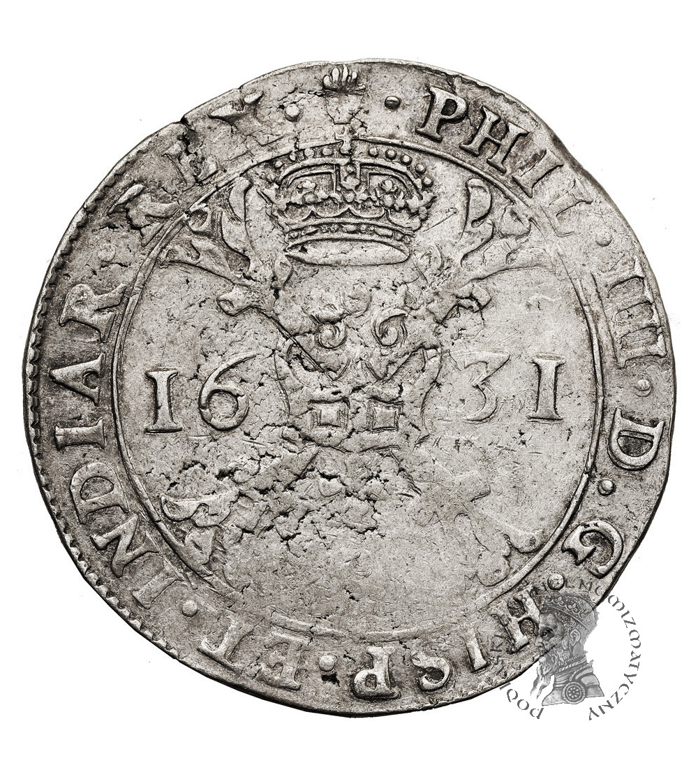 Niderlandy Hiszpańskie, Brabancja (Belgia). Filip IV, 1621-1665. Talar (Patagon) 1631, mennica Antwerpia