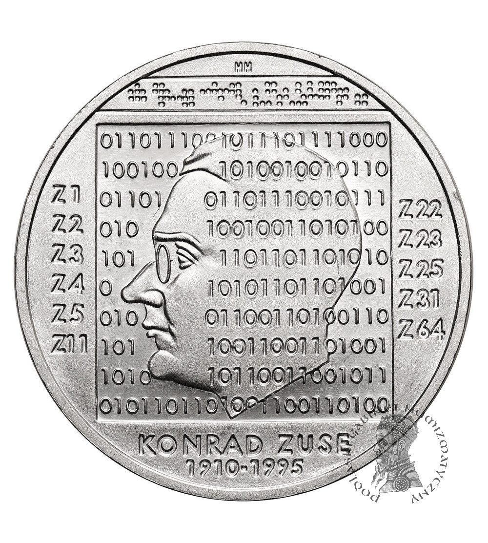 Niemcy. 10 Euro 2010 G, 100. rocznica urodzin Konrada Zuse’a