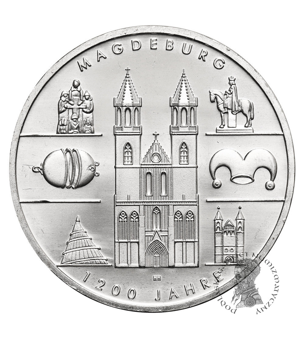 Niemcy. 10 Euro 2005 A, 1200 lat Magdeburga