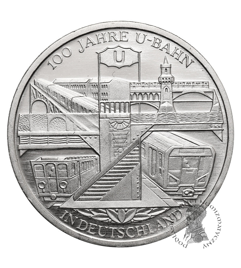 Niemcy. 10 Euro 2002 D, 100. rocznica powstania niemieckiego metra