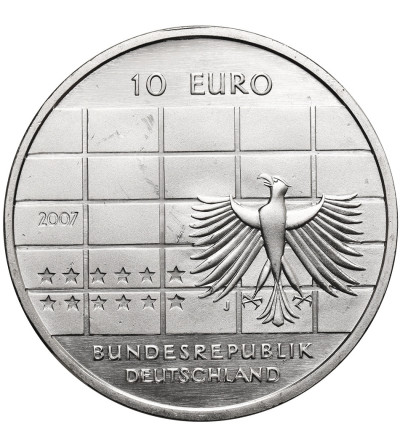 Niemcy. 10 Euro 2007 J, 50. rocznica powstania Niemieckiego Banku Federalnego
