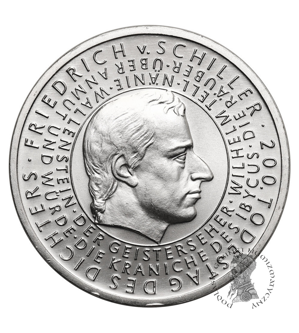 Germany. 10 Euro 2005 G, 200th year of death of Friedrich von Schiller
