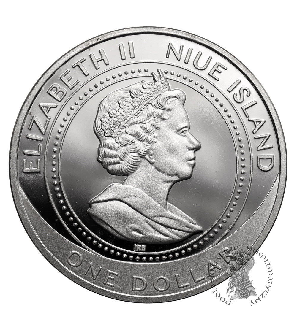 Niue, Elżbieta II (1952–2022). 1 dolar 2014, Szpic miniaturowy, seria: Najsłodsze szczenięta świata