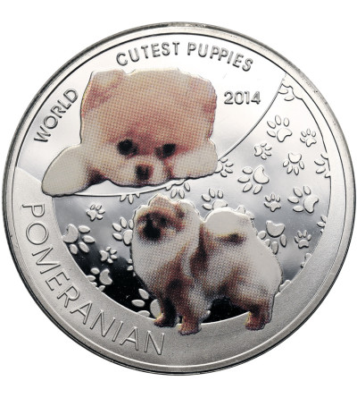 Niue, Elżbieta II (1952–2022). 1 dolar 2014, Szpic miniaturowy, seria: Najsłodsze szczenięta świata