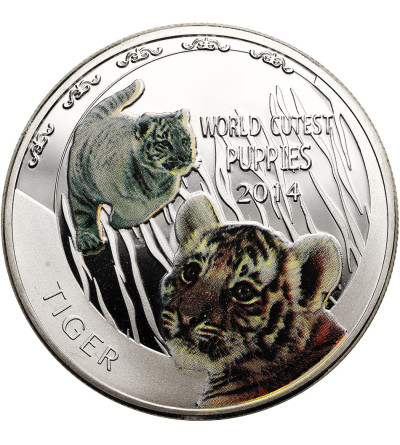 Niue, Elizabeth II (1952–2022). 1 Dollar 2014, Tiger, series: The World’s Cutest Puppies