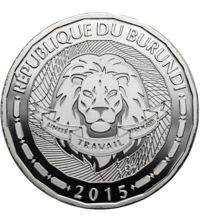 Burundi. 100 Francs 2015, Pomacanthus Navarchus, series: Amazing Marine Fauna