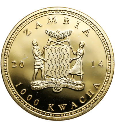 Zambia. 1000 Kwacha 2014, African Zebra, series: African Wildlife