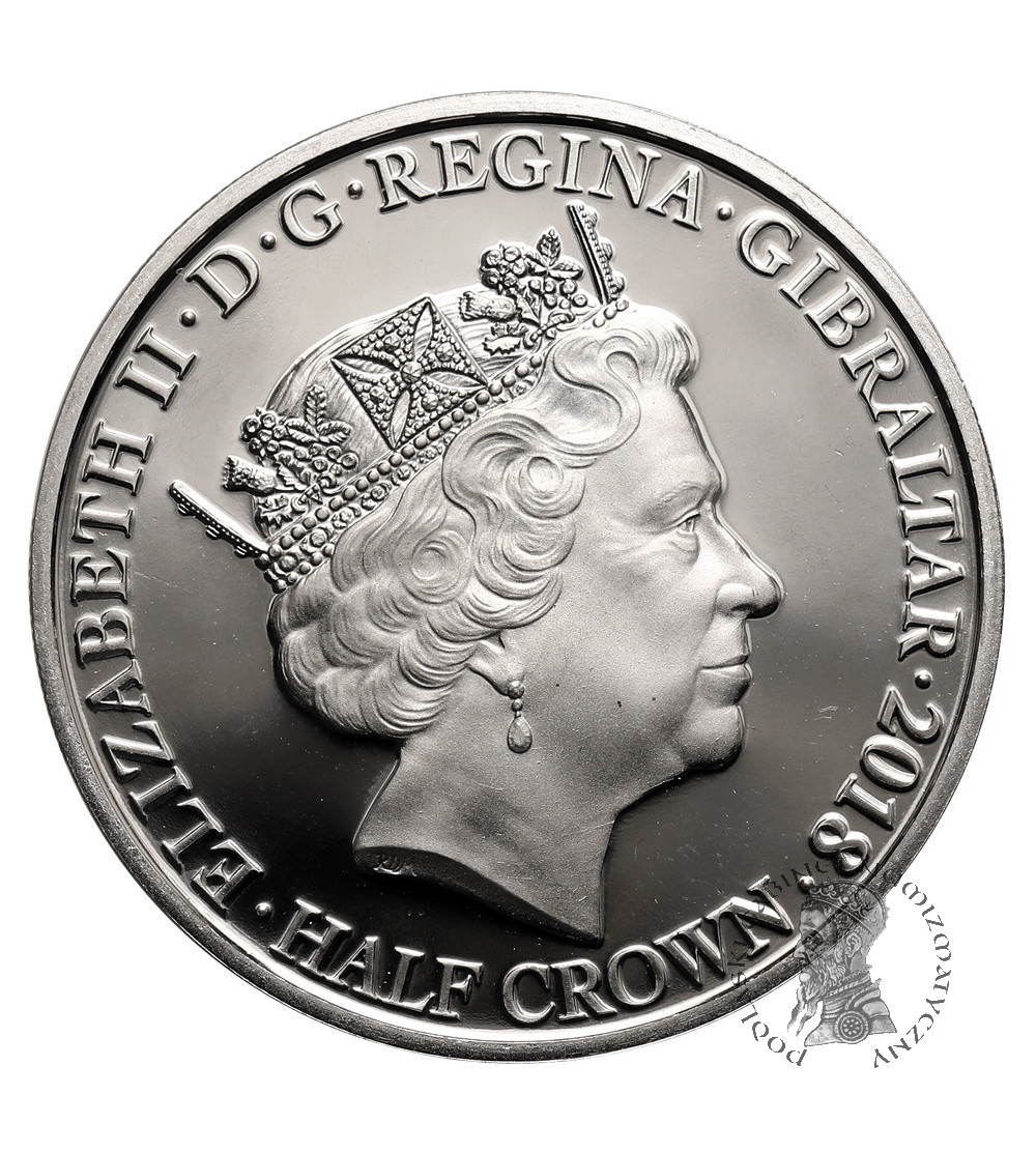 Gibraltar, Elżbieta II (1952–2022). 1/2 korony 2018, Stulecie zakończenia I Wojny Światowej - At the going down of the sun
