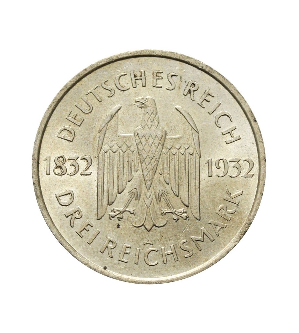 Weimar 3 marki 1932 A, Goethe Weimar 3 marki 1932 A, Goethe