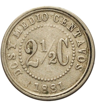 Kolumbia 2 1/2 Centavos 1881