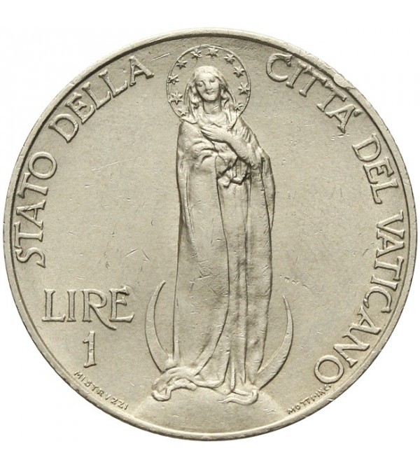 Vatican City 1 lira 1934 AN XIII, Pius XI