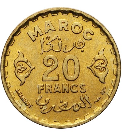 Morocco, 20 Francs 1371 AH / 1951 AD, French protectorate - Mohammed V 1927-1962 AD