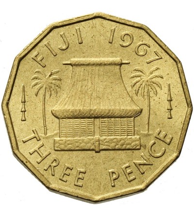 Fidżi, 3 pensy 1967, Elżbieta II