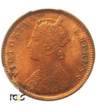 India British 1/4 Anna 1880 C. Calcuta. PCGS MS 64RB