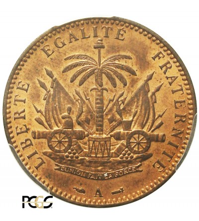 Haiti 1 Centimes 1886 A. PCGS MS 64RB