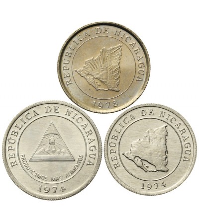 Nicaragua 5, 10, 10 Centavos 1974 - 1978