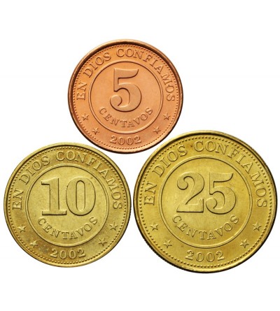 Nicaragua 5, 10, 25 Centavos 2002