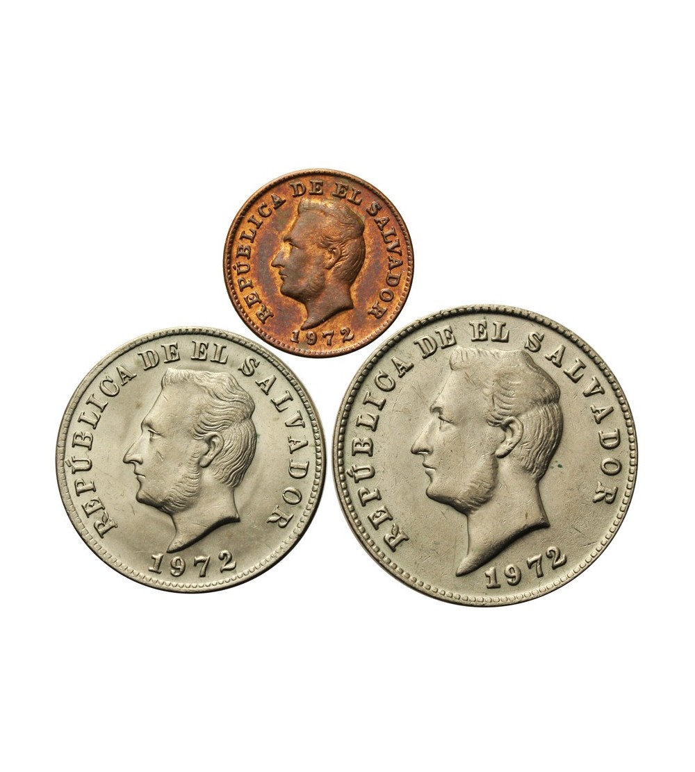 Salwador 1, 5, 10 centavos 1972