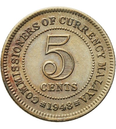 Malaya (British Colony) 5 Cents 1948