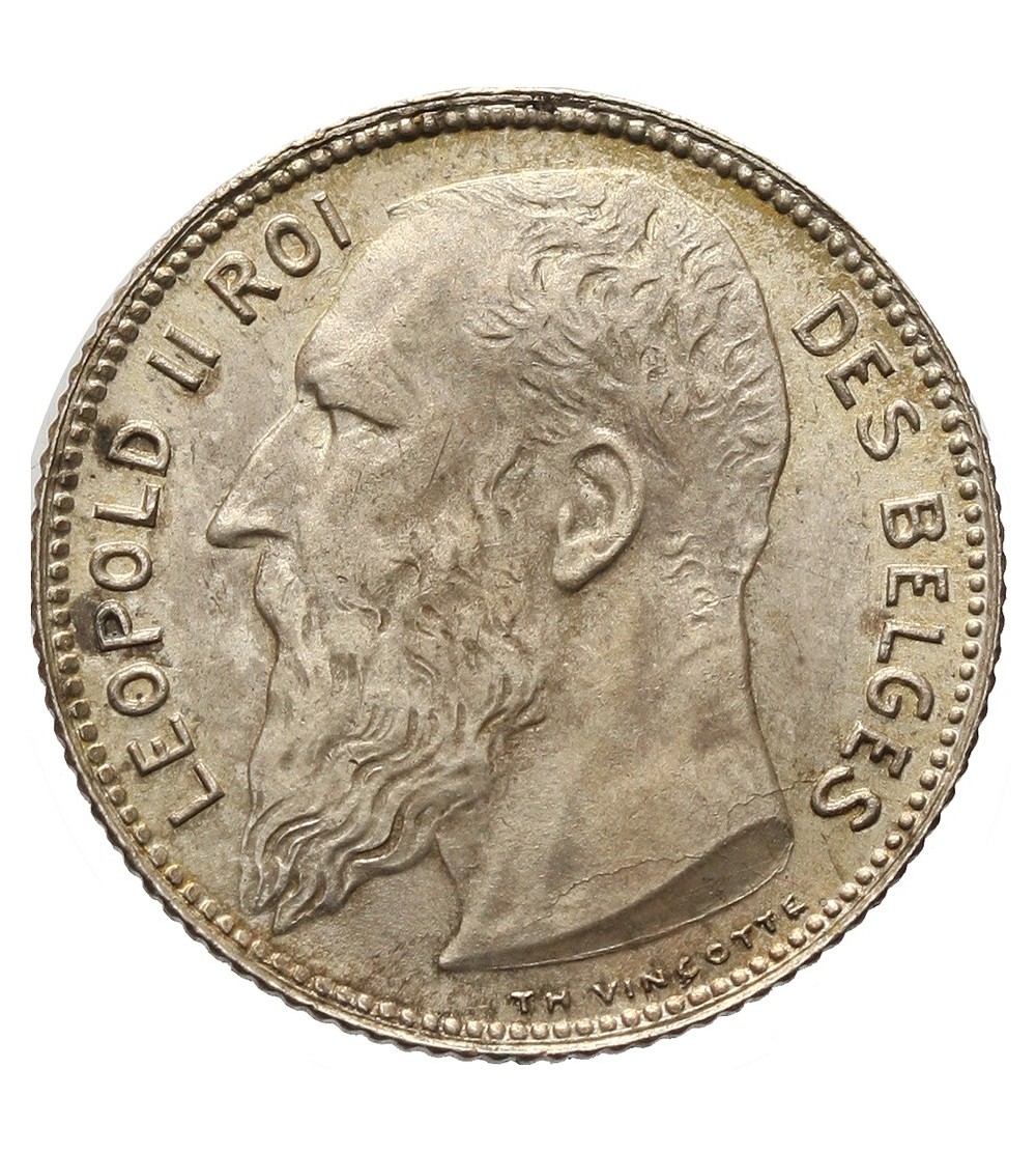 Belgia, Leopold II (1865-1909). 1 frank 1909, DES BELGES