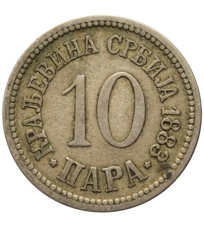 Serbia , Milan IV, 1868-1882 / 1882-1889. 10 para 1883