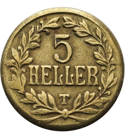 Niemiecka Afryka Wschodnia 5 heller 1916 T